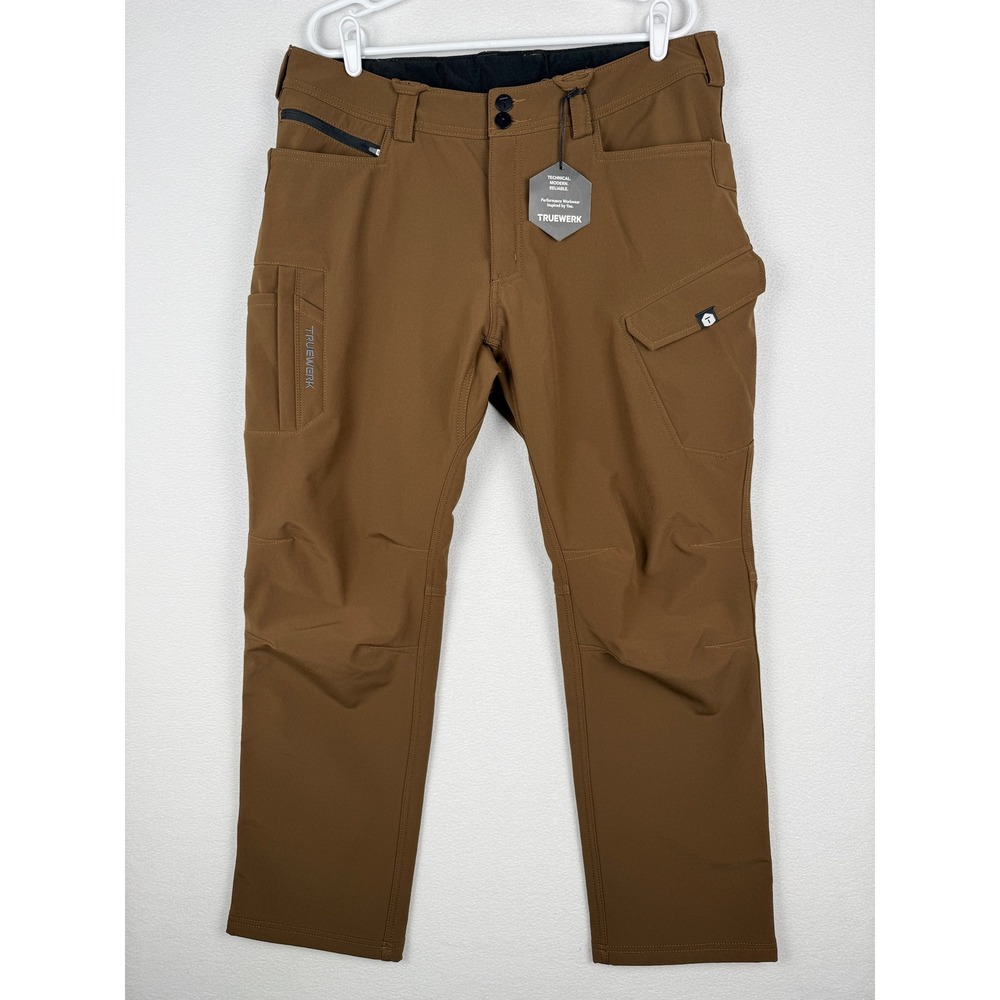 NEW Truewerk T3 Werkpant Mens 36x30 Brown Fleece Lined Technical Work Pants